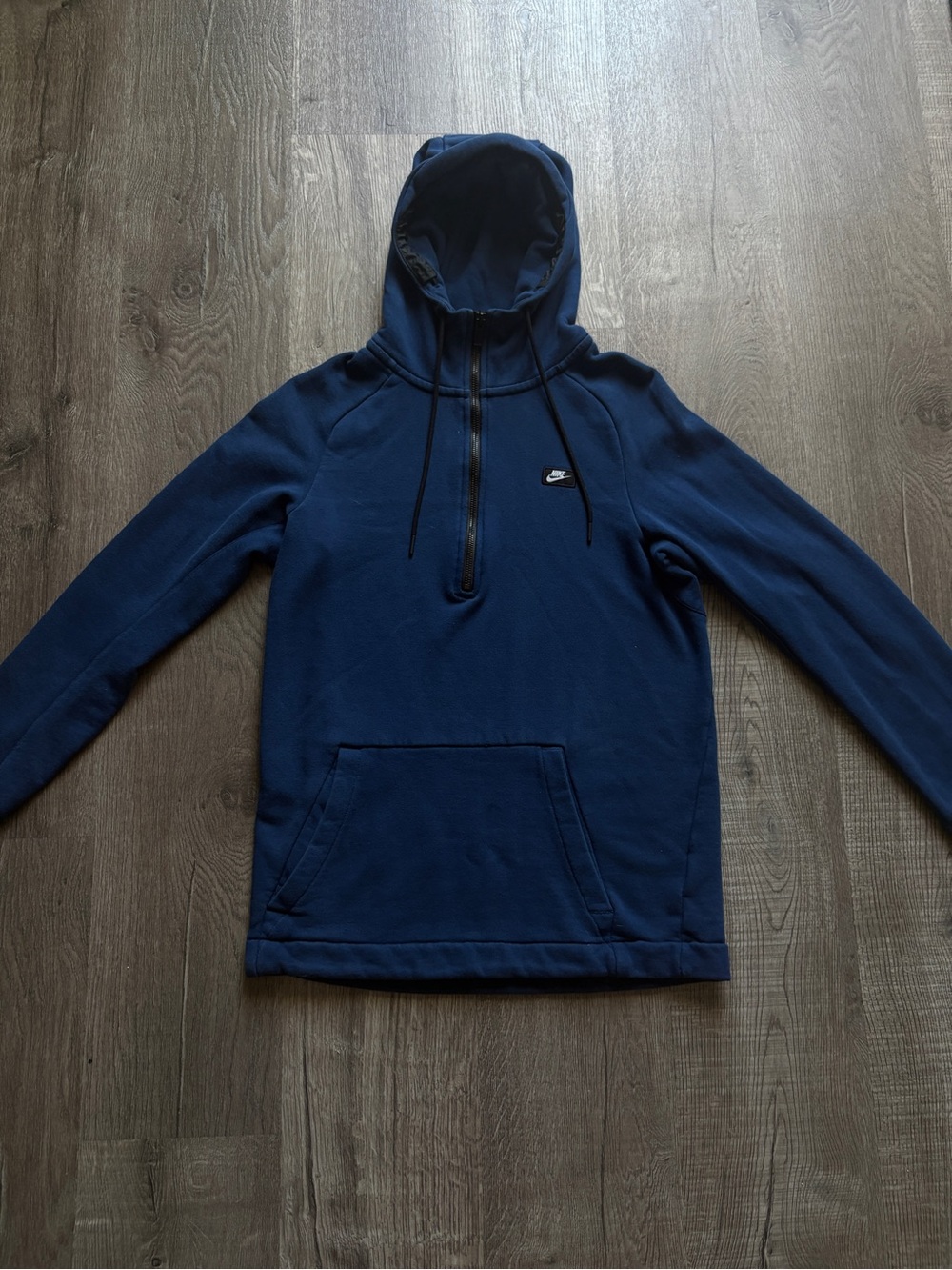 Nike Men's Dark Blue Half-Zip Hoodie Sweatshirt